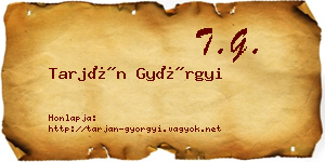 Tarján Györgyi névjegykártya